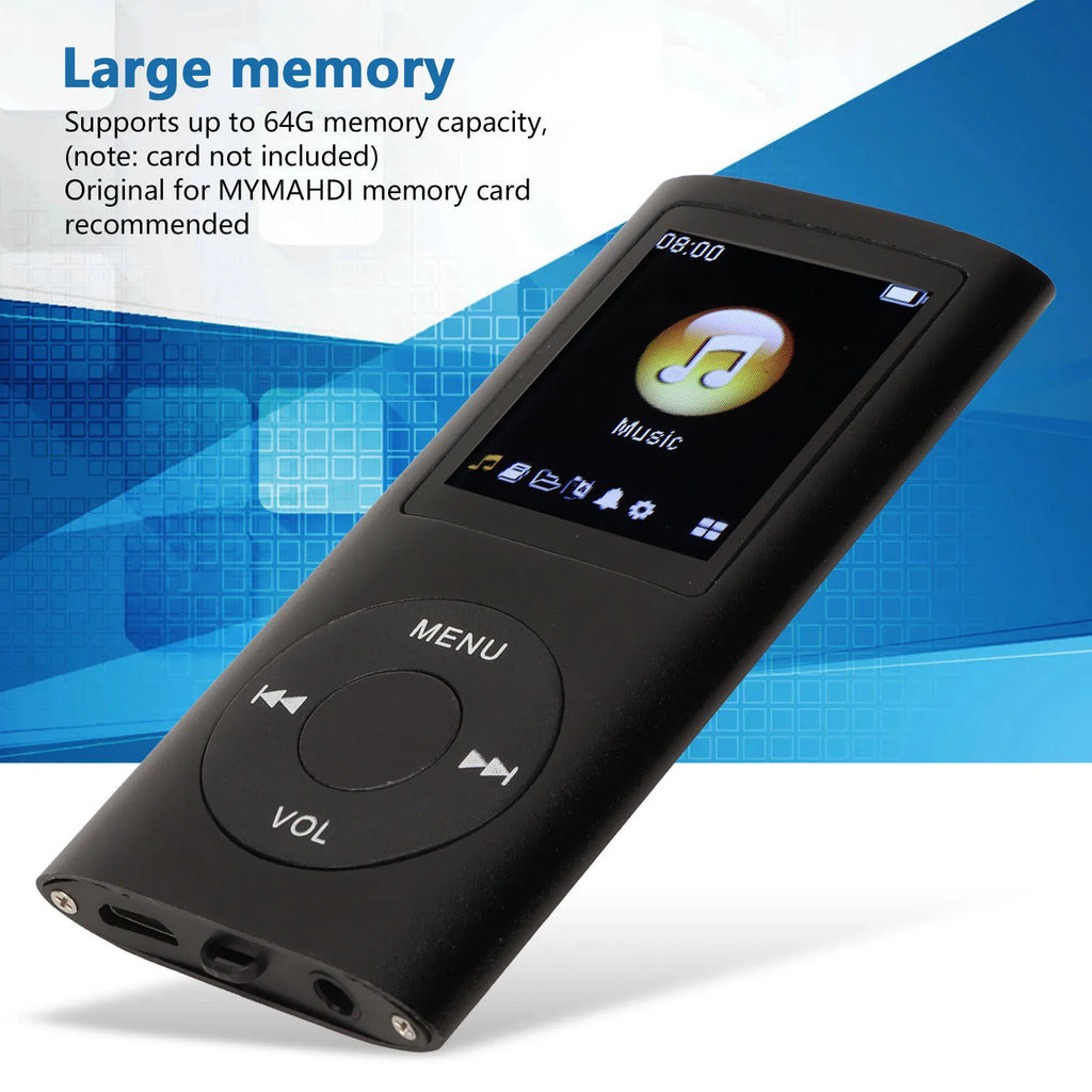 NVPONE Lecteur MP3 Aluminium Écran LCD 1,8" Bluetooth FLAC TF 64Go 8h – CLEVI Paris