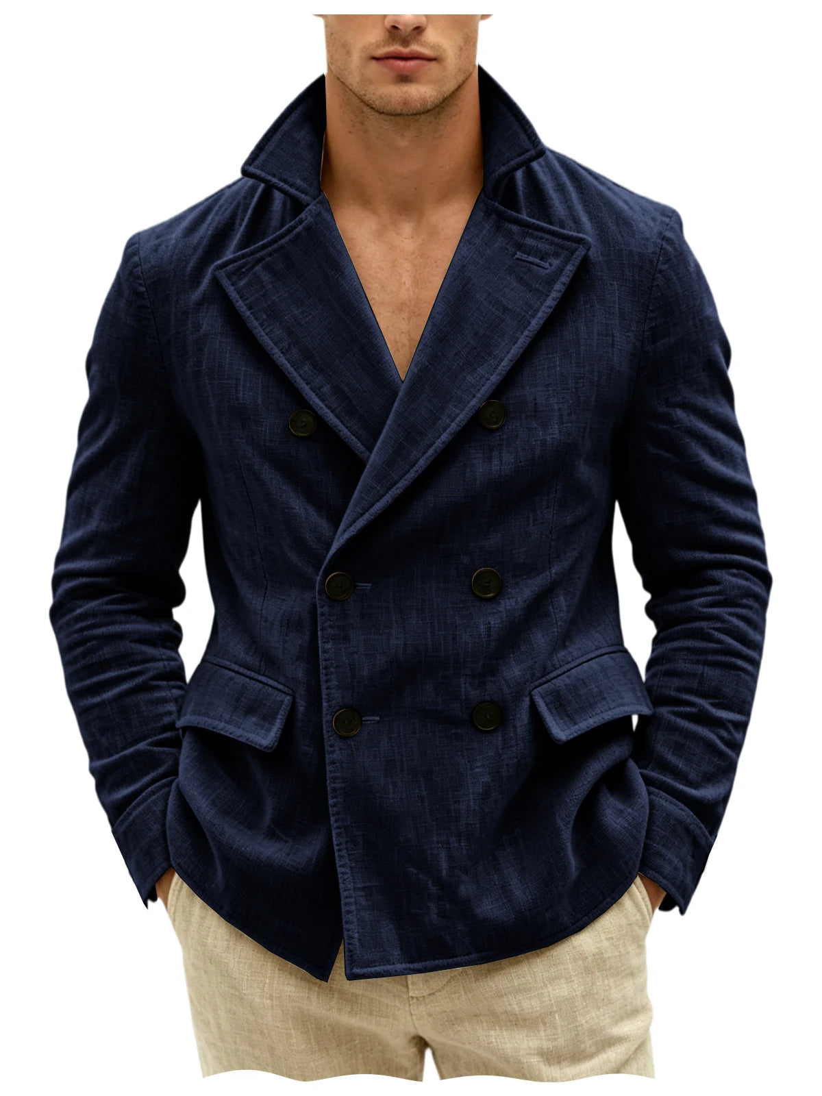 Blazer Croisé Lin Homme – CLEVI Paris