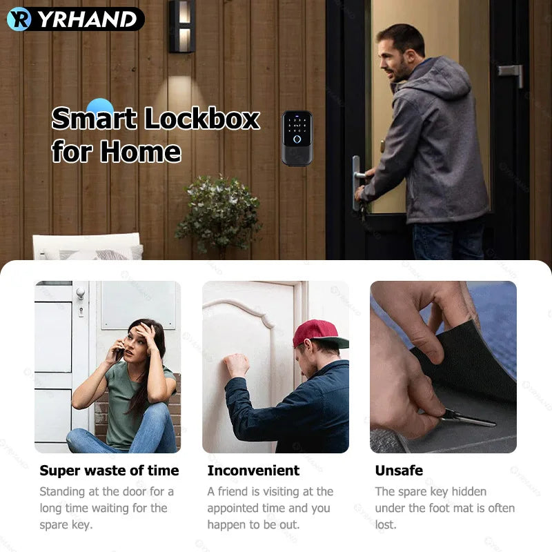 Boîte à Clés Connectée YRHAND K5 Empreinte Digitale Tuya TTLock IP66 – CLEVI Paris
