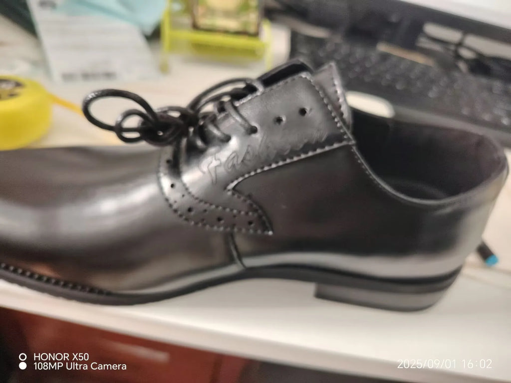 Brogue Oxford Homme Style Britannique Bout Pointu Semelle Épaisse – CLEVI Paris