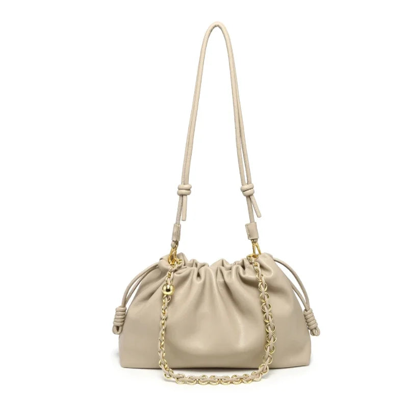 Sac Seau Femme Plissé Nuage Bandoulière Chaîne 6 Coloris – CLEVI Paris