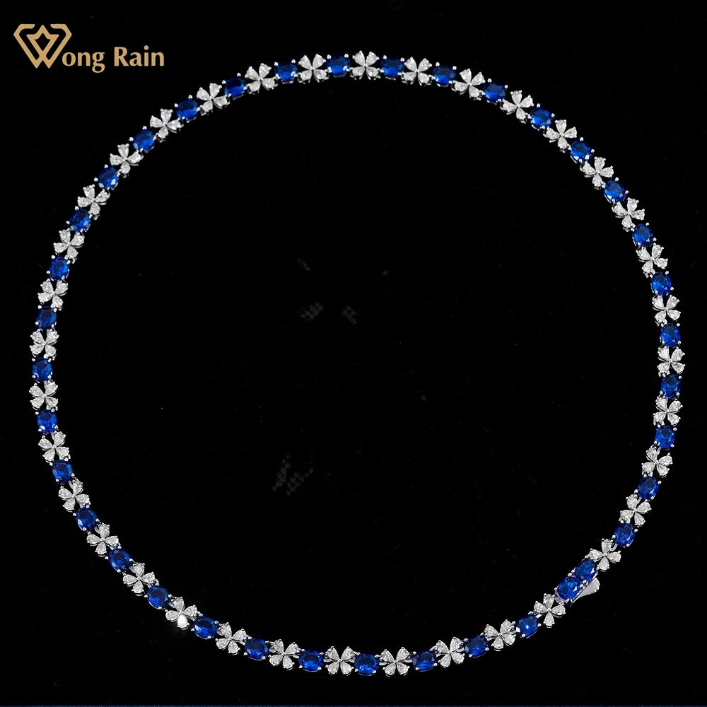 Collier Saphir & Rubis | Diamant Haute Carbone Argent 925 | Bijou Anniversaire – CLEVI Paris