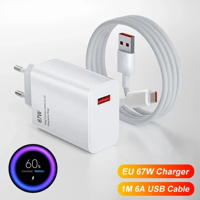 Chargeur Rapide 67W USB-C 6A Xiaomi Redmi POCO – CLEVI Paris