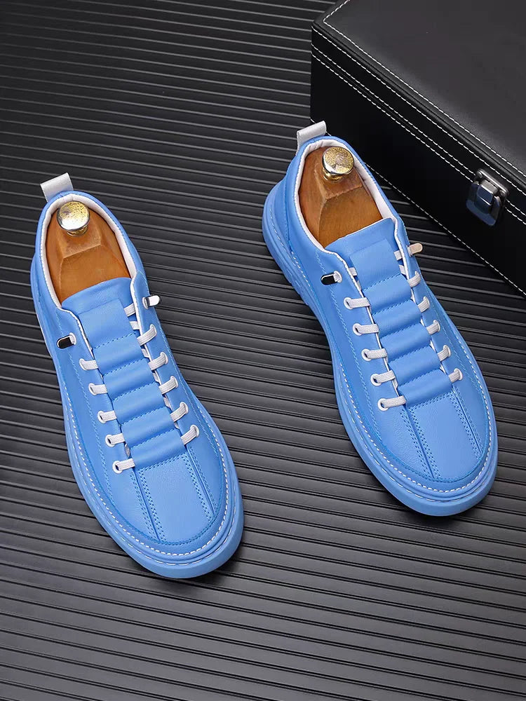 Sneakers Imprimé Fashion Homme Bleu & Blanc – Tailles 38-44 – CLEVI Paris