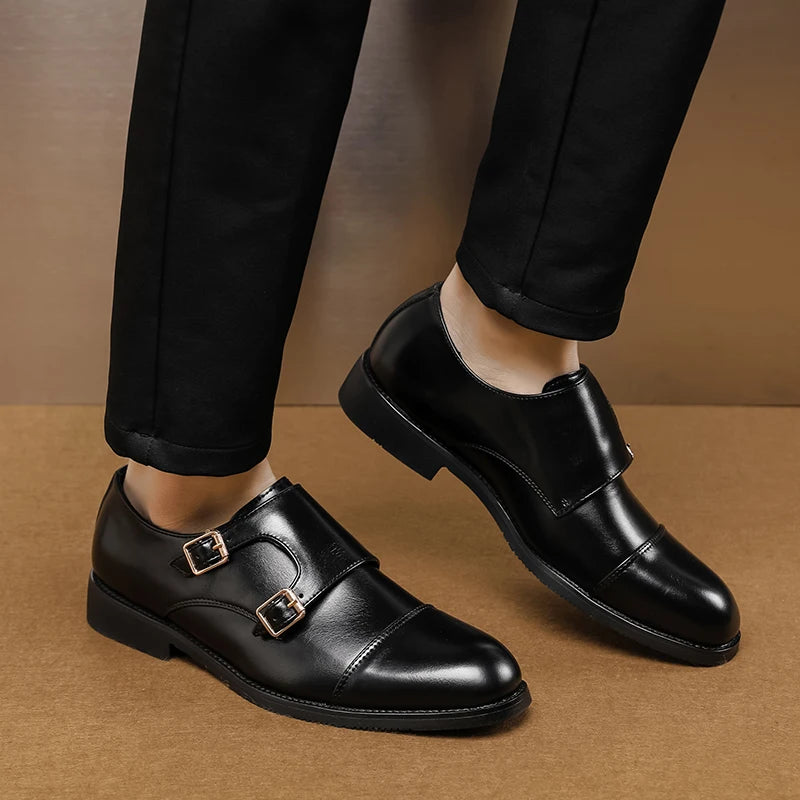 Loafers Homme Cuir Véritable Double Boucle | Slip-On Élégant Casual