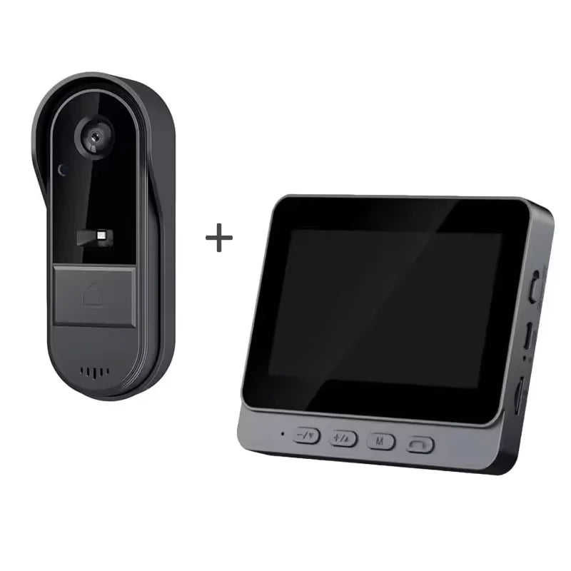 Visiophone Sans Internet Branches – Écran IPS 4,3", Vision Nocturne IR, Angle 170°, Batterie 3-4 Mois, Carte SD 128Go