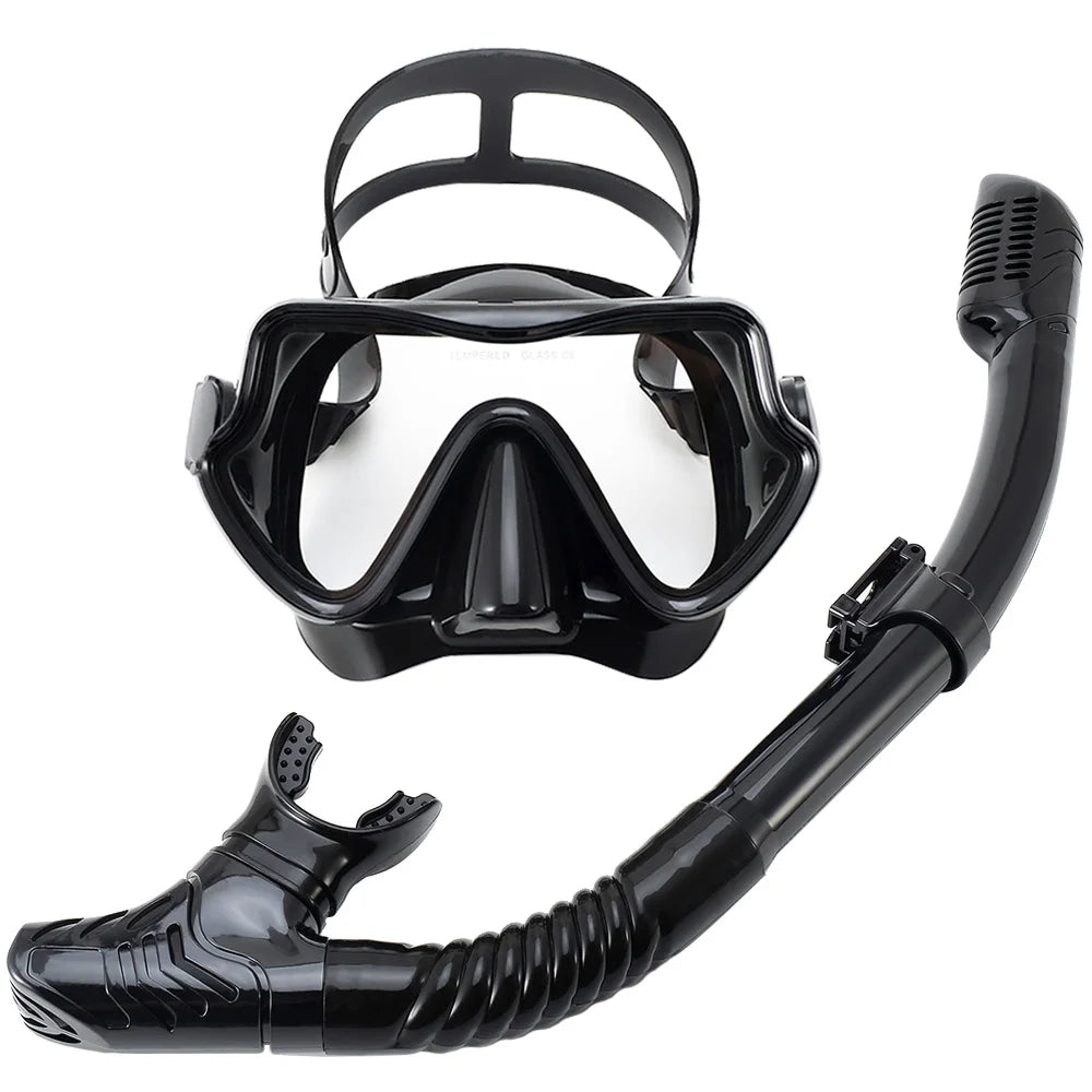 Masque de Plongée & Tuba JoyMaySun – Verre Trempé, Vision 180°, Anti-buée