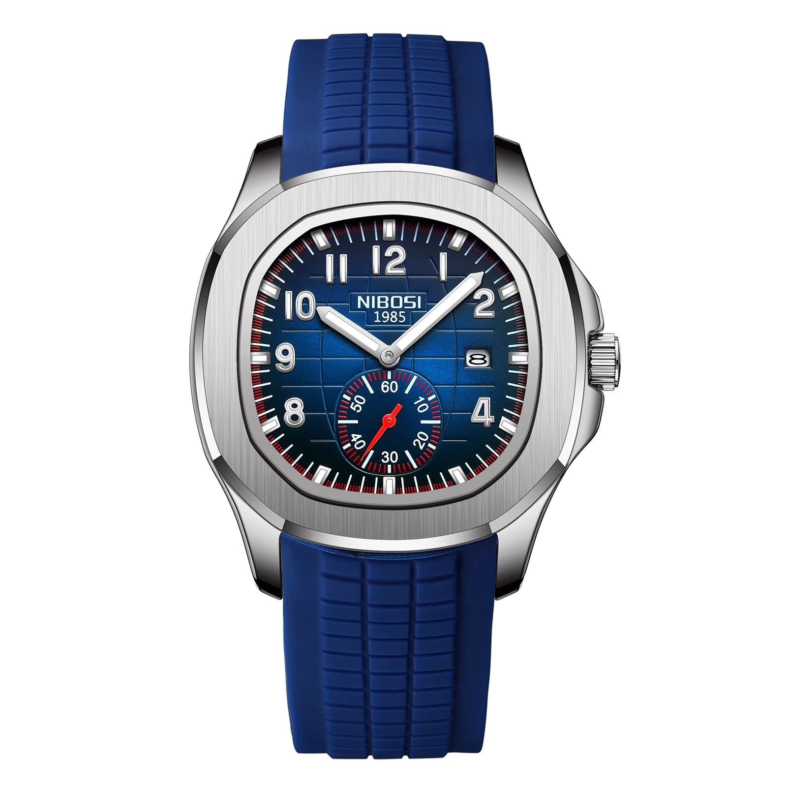 Montre Quartz Homme NIBOSI 2653 – Style Aquanaut, Date Automatique & Aiguilles Lumineuses