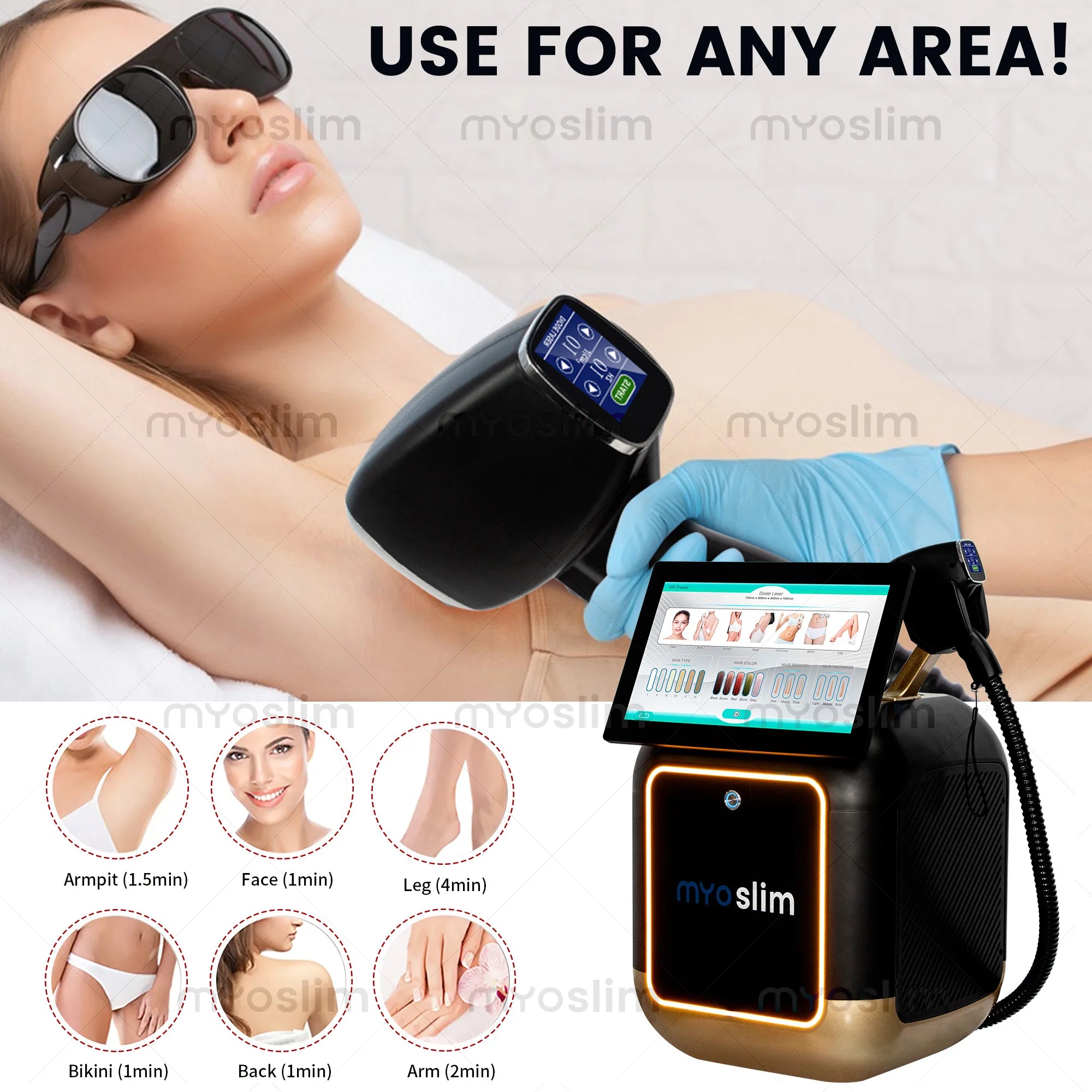Machine Laser Diode MYOSLIM 5000W FAC | Épilation Définitive & Détatouage | 4 Longueurs d’Onde 755-808-940-1064nm – CLEVI Paris