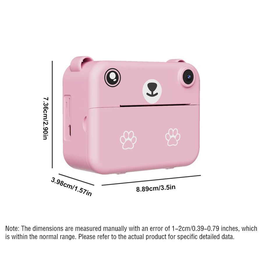 Appareil Photo Enfant avec Impression Instantanée – Caméra Jouet Portable, 4 Coloris, Papier Thermique Inclus en Option