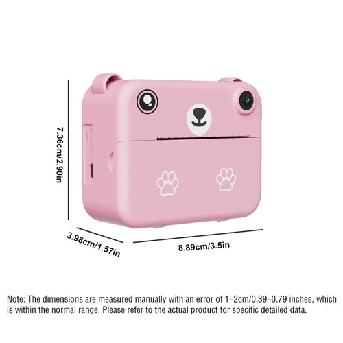 Appareil Photo Enfant avec Impression Instantanée – Caméra Jouet Portable, 4 Coloris, Papier Thermique Inclus en Option