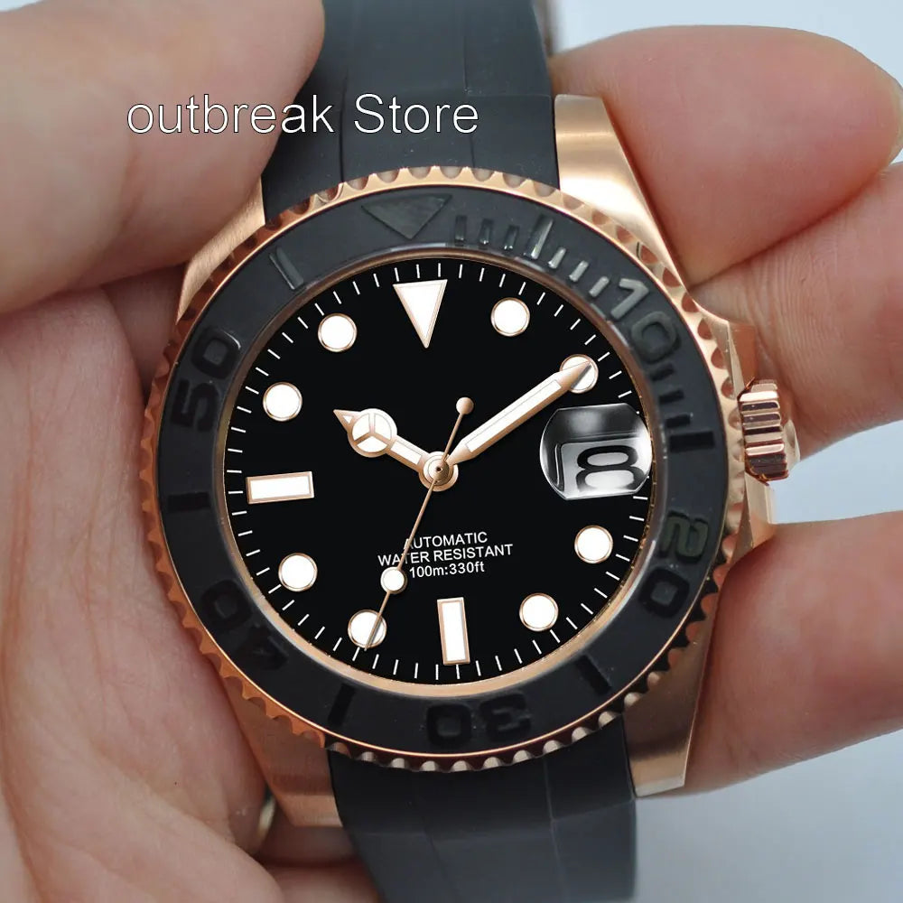 Montre Automatique Homme Corgeut 40mm – NH35 / PT5000 / Miyota Lunette Céramique Bracelet Caoutchouc – CLEVI Paris