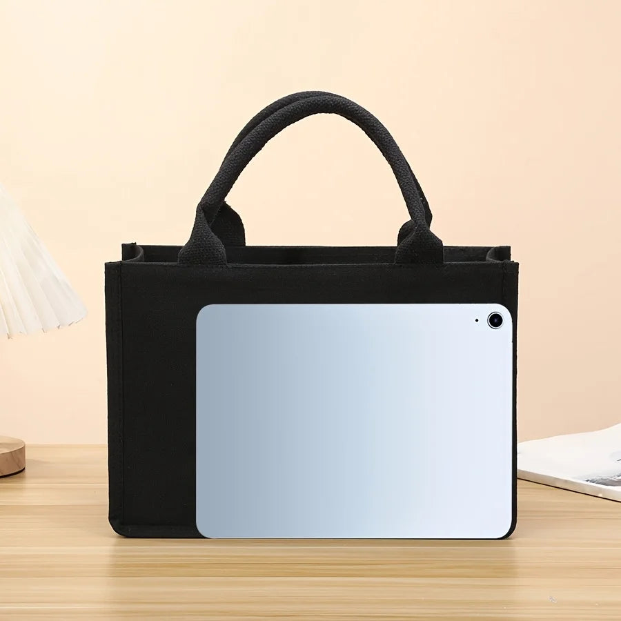 Tote Bag Canvas Noir Unisexe — Grande Capacité, Format Carré & Rectangulaire | CLEVI Paris