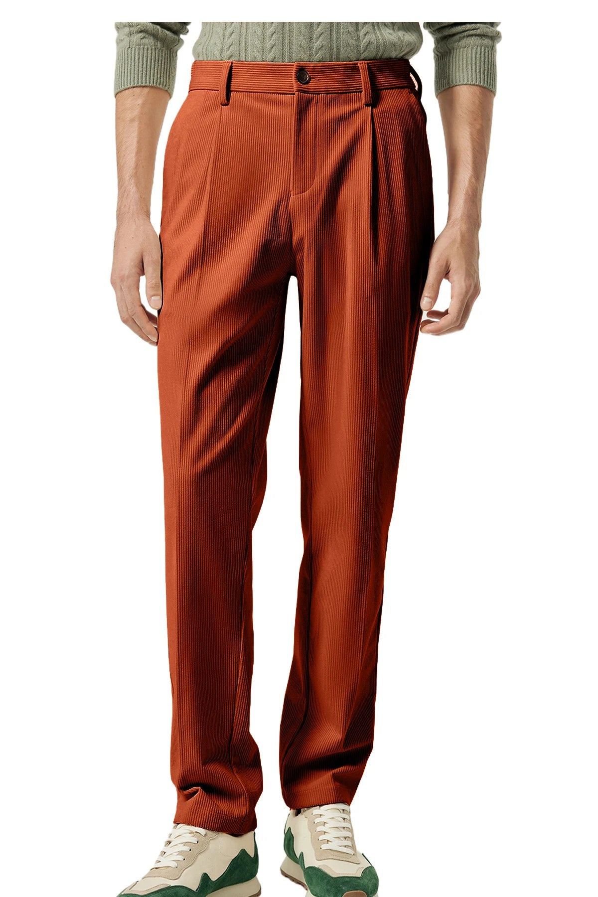 Pantalon homme en velours côtelé taille haute – CLEVI Paris