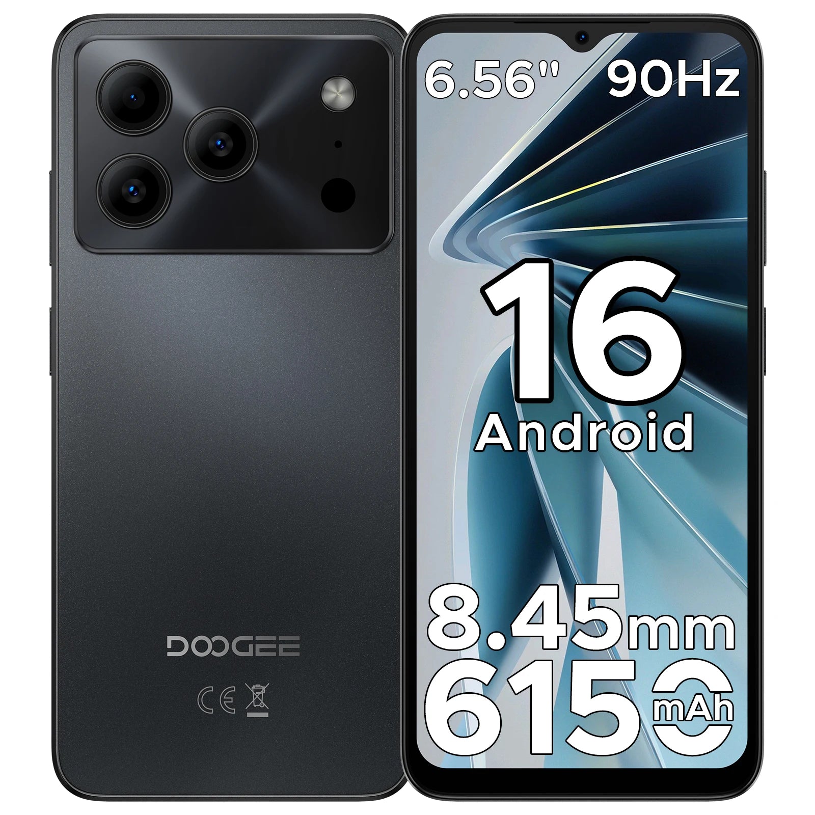 DOOGEE Note 56 – Smartphone Android 16 | 6150mAh | 24Go RAM | 6,56" | Double SIM