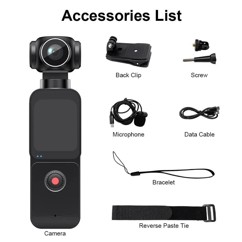 Caméra d'Action 5K – Écran Tactile 1,69" Objectif 270° Capteur Sony 18MP WiFi EIS Micro Ext. Vlog Sport – CLEVI Paris