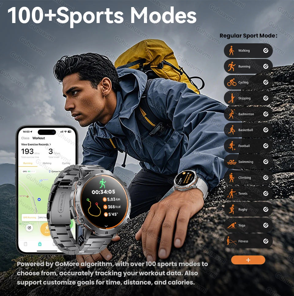 Montre connectée unisexe AMOLED 1,73″ – CLEVI Paris