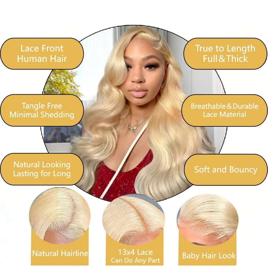 Perruque Lace Front Body Wave Blonde #613 Remy – CLEVI Paris