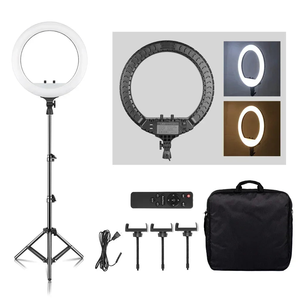 Anneau lumineux LED SH 45 cm, supports au choix – CLEVI Paris