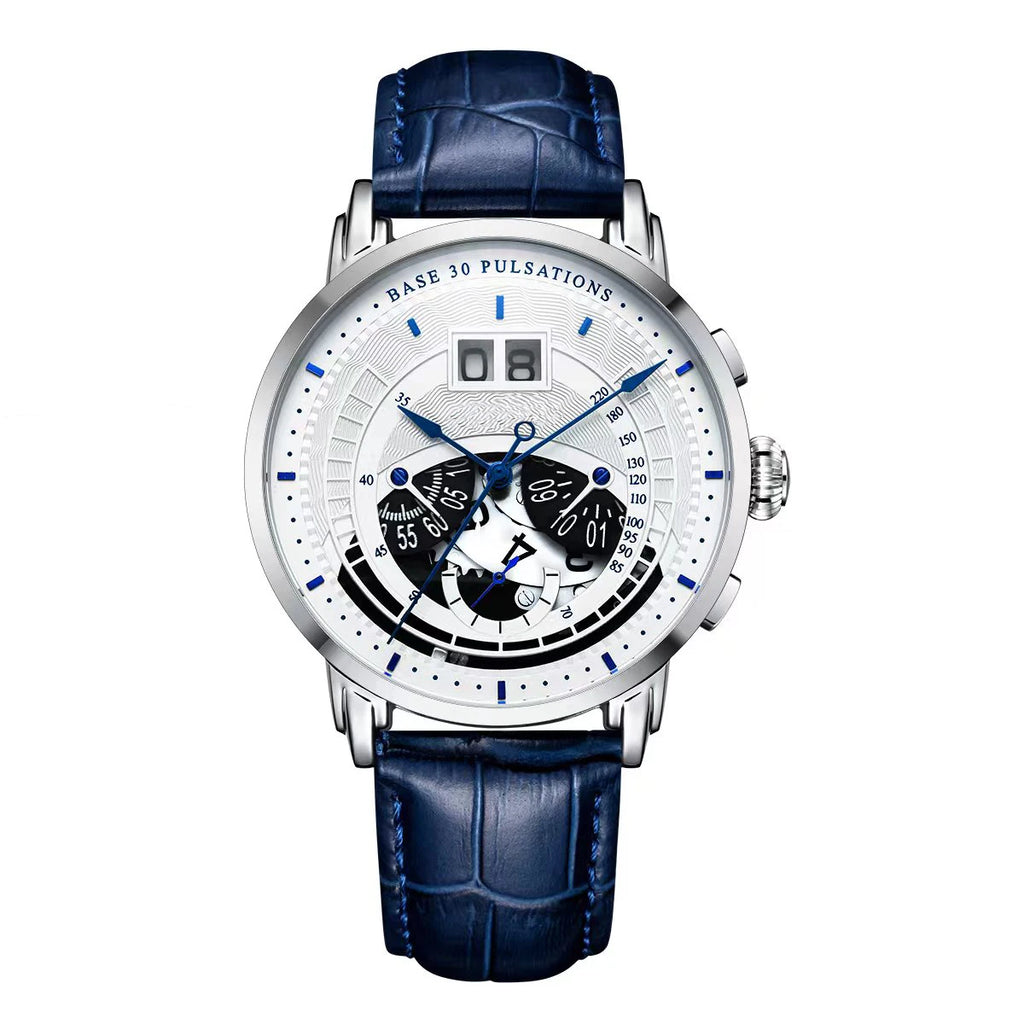 Montre Homme Gezfeel Chronographe Quartz Japonais Bracelet Cuir – CLEVI Paris