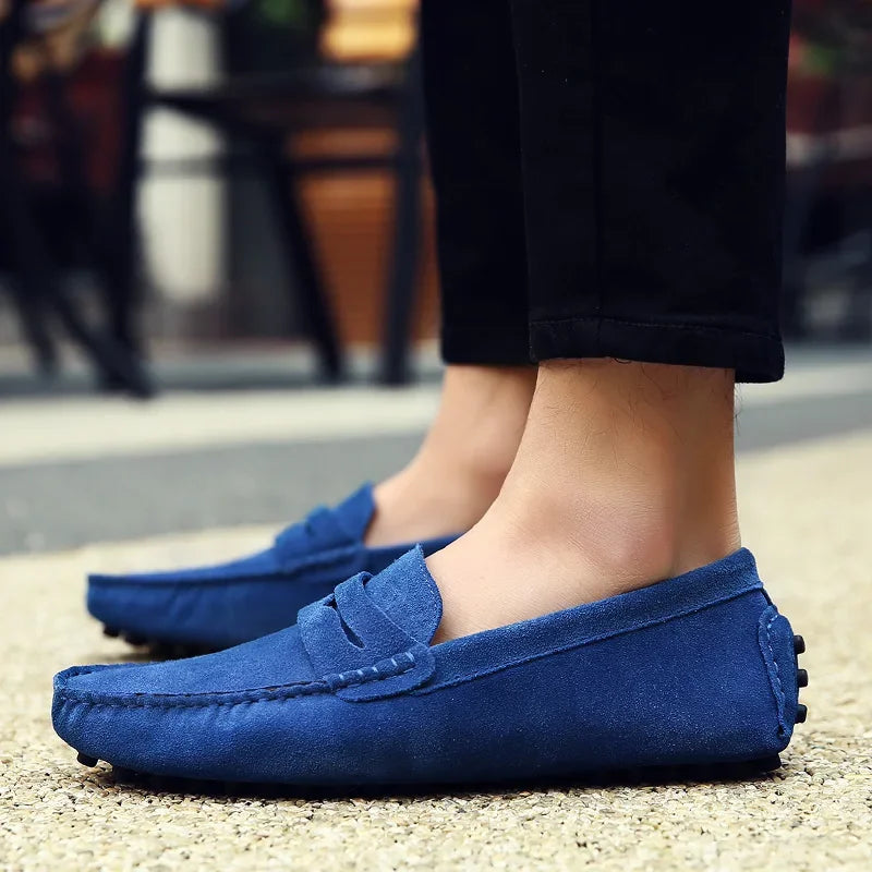 Mocassins Daim Véritable Homme Slip-On Respirants | 10 Coloris, Tailles 38-49 – CLEVI Paris