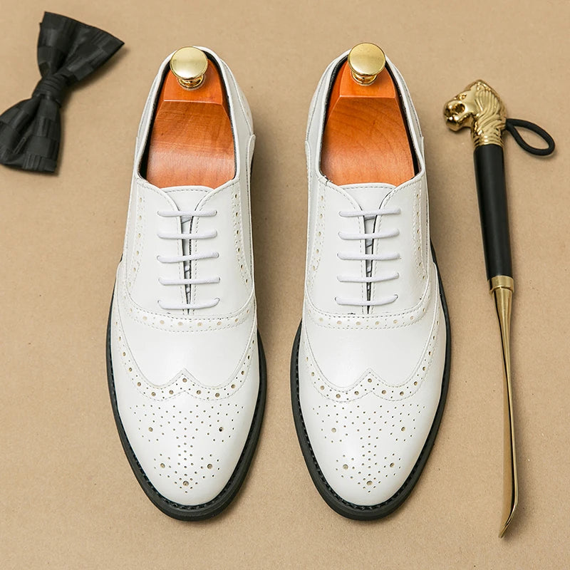 Oxford Cuir Verni Homme Bout Pointu Semelle Caoutchouc Mariage & Business – CLEVI Paris