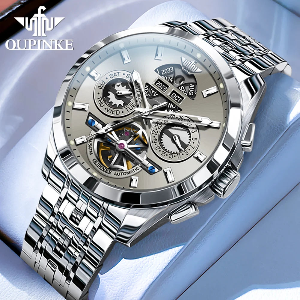 Montre Homme Automatique Squelette Calendrier Oupinke 3251 – CLEVI Paris
