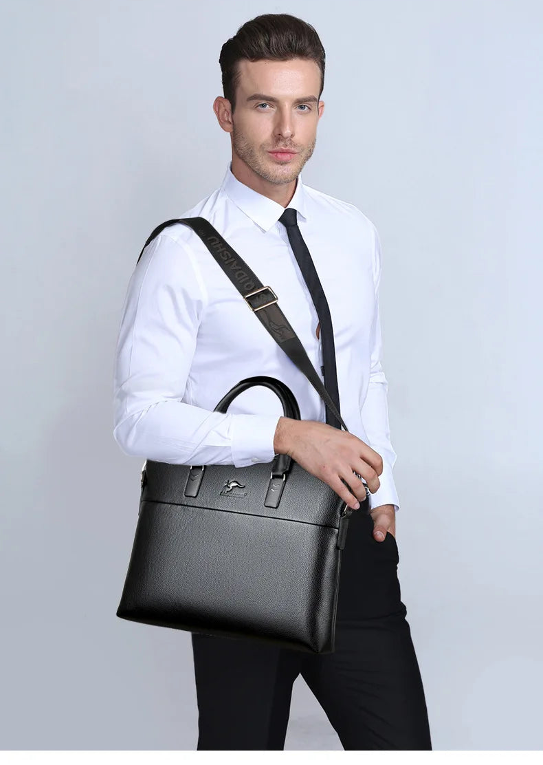 Serviette PU Homme Format A4 Ordinateur 14" Multi-Poches Bureau – CLEVI Paris