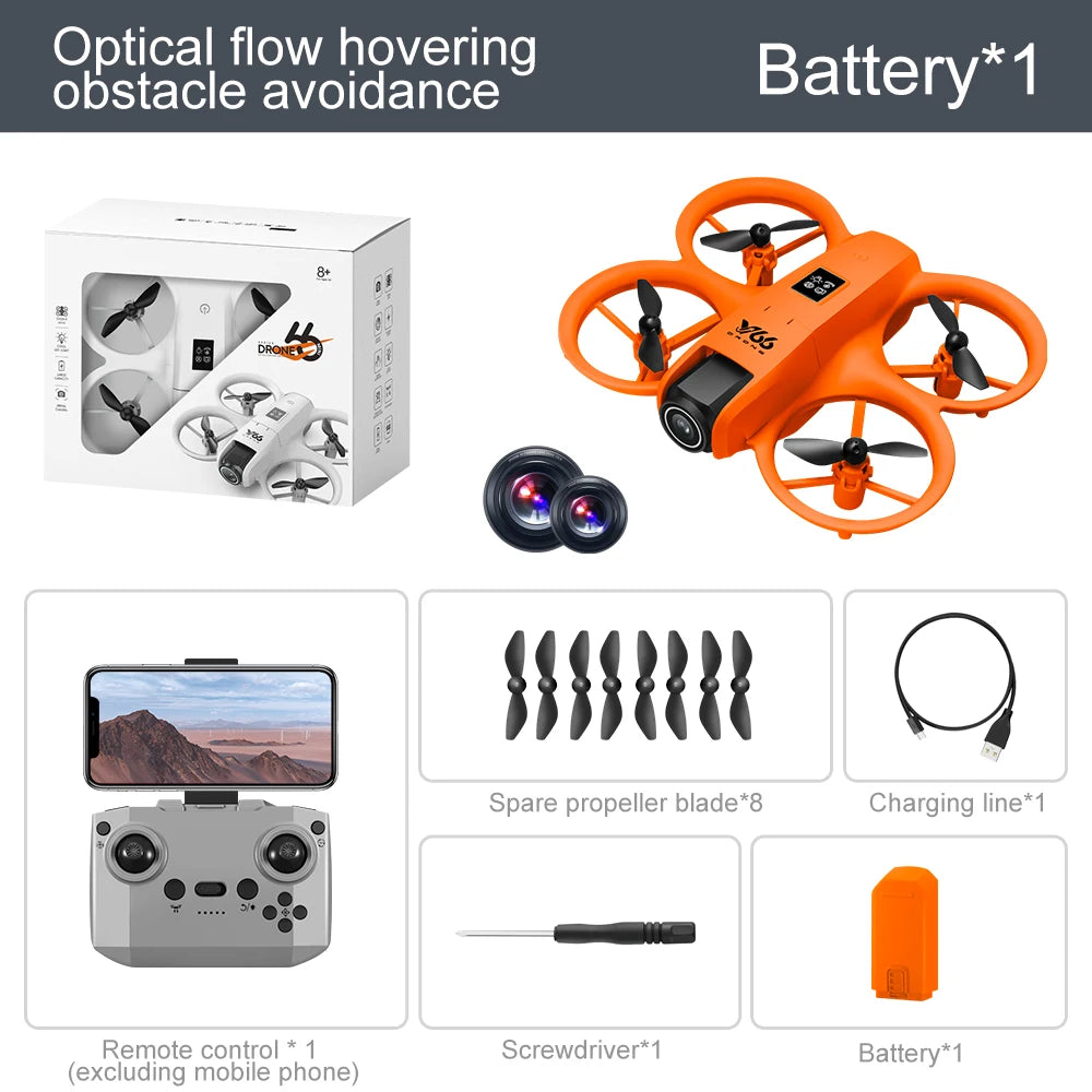 Mini Drone JJRC V66 4K WiFi FPV – Grand Angle 180°, Évitement d'Obstacles, Zoom 50x & Positionnement Optique – CLEVI Paris