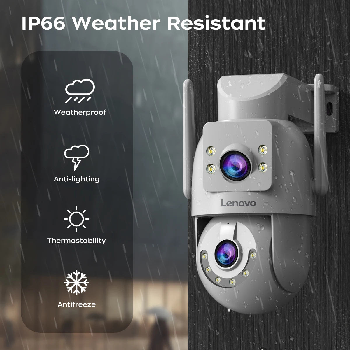 Caméra Extérieure PTZ Double Objectif 4K WiFi Dual-Band Suivi Auto IP66 – CLEVI Paris