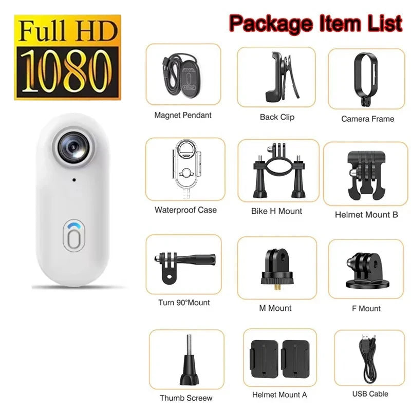 Mini Caméra DIXSG H88 4K – Ultra-Compacte 36g, Fixation Magnétique, Étanche 40m, WiFi, Grand Angle 170°, Casque & Vélo – CLEVI Paris