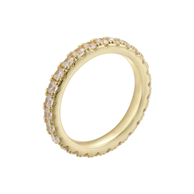 Bague Couple ZHUKOU Style Coréen Pierre CZ Plaqué Or 18K Unisexe Tailles 6-7-8 – CLEVI Paris