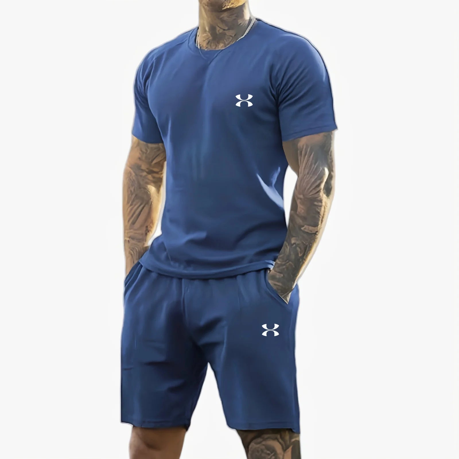 Ensemble 2 Pièces Homme Ice Silk Séchage Rapide Anti-Transpiration Running Fitness – CLEVI Paris
