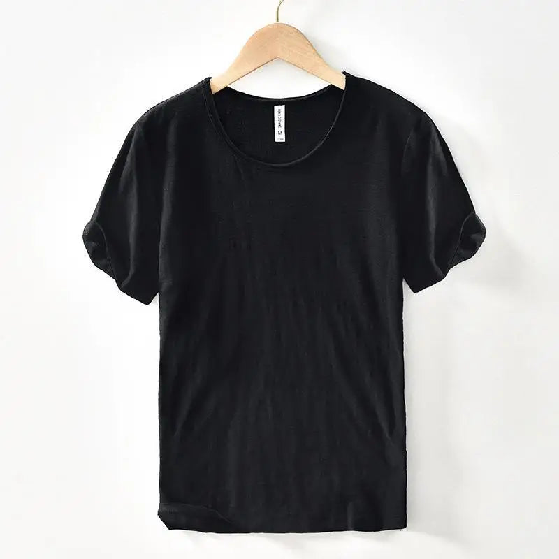 T-Shirt Homme 100% Coton Col Rond Uni Style Italien Casual 11 Coloris Respirant – CLEVI Paris