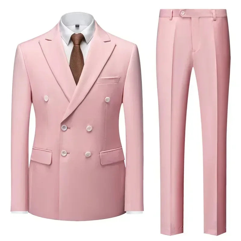 Costume Homme 2 Pièces Double Boutonnage Col Cranté Slim 17 Coloris Grande Taille Sur-Mesure – CLEVI Paris