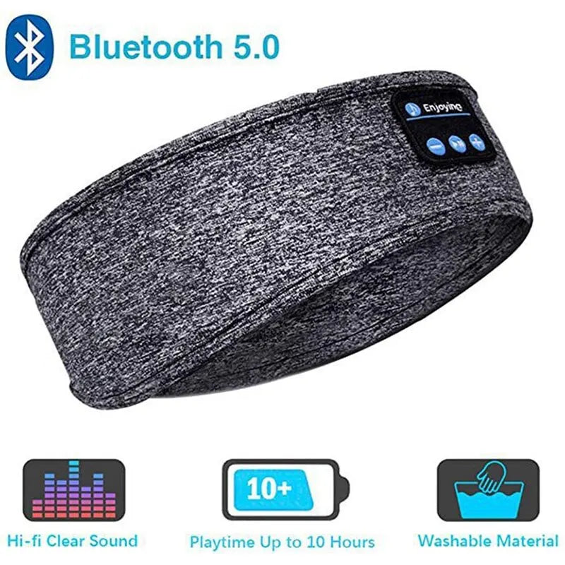 Casque Bluetooth 5.0 Bandeau Élastique | Réduction de Bruit, Sport & Sommeil, 2 Coloris – CLEVI Paris