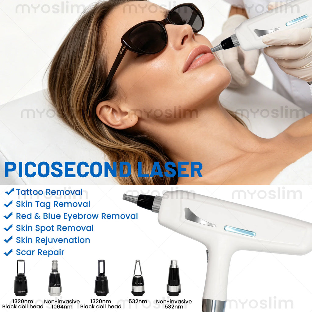 Machine Laser Épilation & Tatouage MYOSLIM 2-en-1 – Diode 808nm + Picoseconde, 5000W/6000W FAC