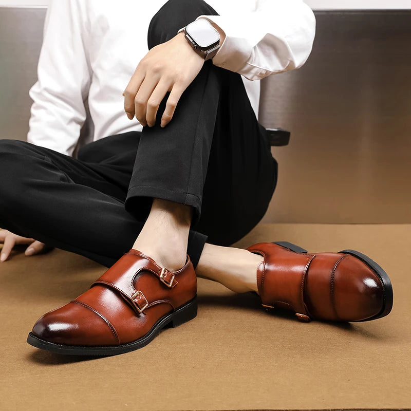 Loafers Homme Cuir Véritable Double Boucle | Slip-On Élégant Casual