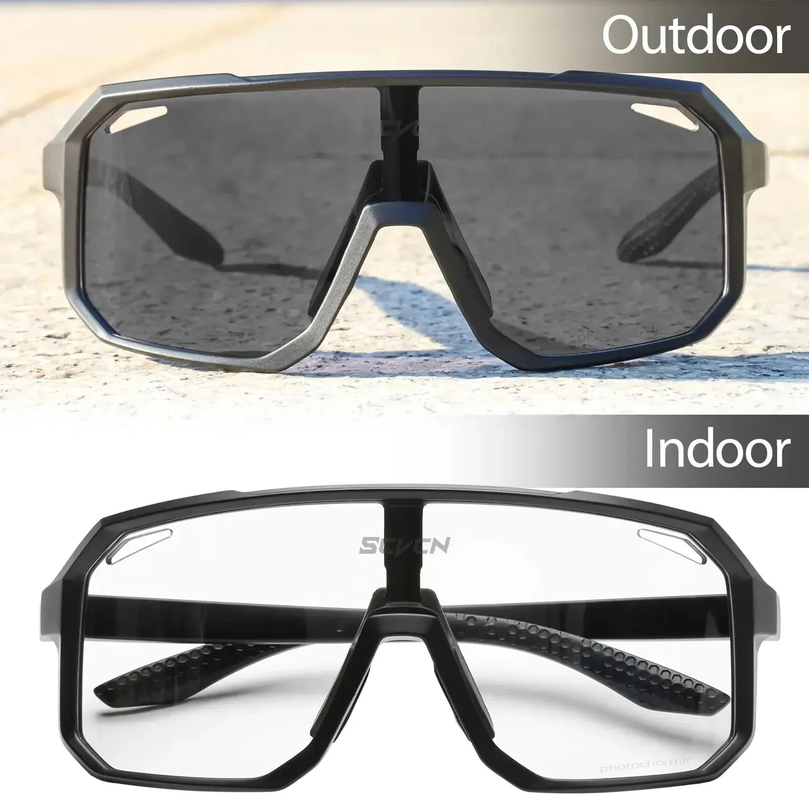 Lunettes de Cyclisme Photochromiques TR-90 | UV400, Verres Polycarbonate, Vélo Randonnée Outdoor, Unisexe – CLEVI Paris