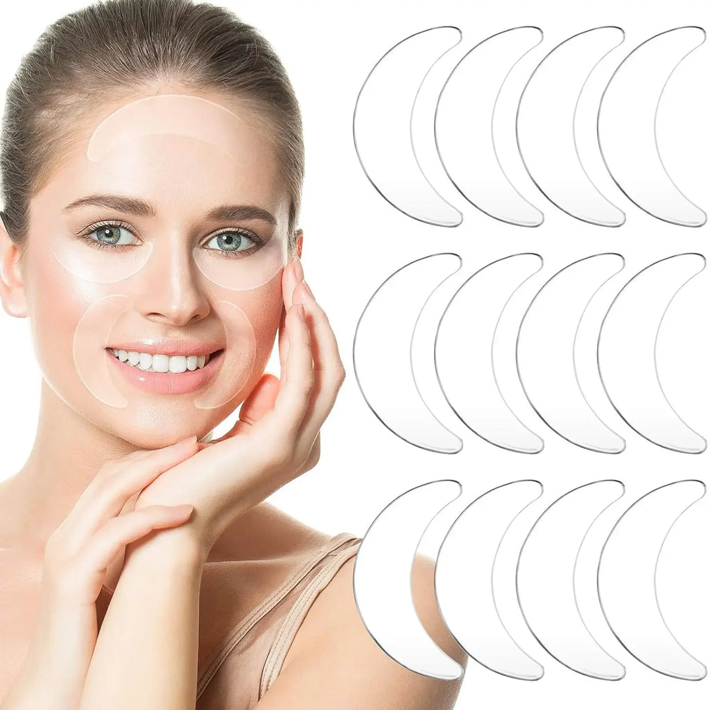 12 Patchs Silicone Anti-Rides Yeux & Visage – CLEVI Paris