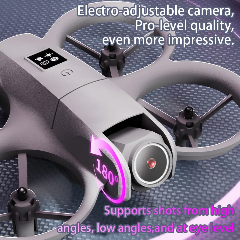 Mini Drone 4K FPV WiFi – Moteur Brushless, Lumières LED Colorées, Garde-Hélices & Portée 1000 m – CLEVI Paris