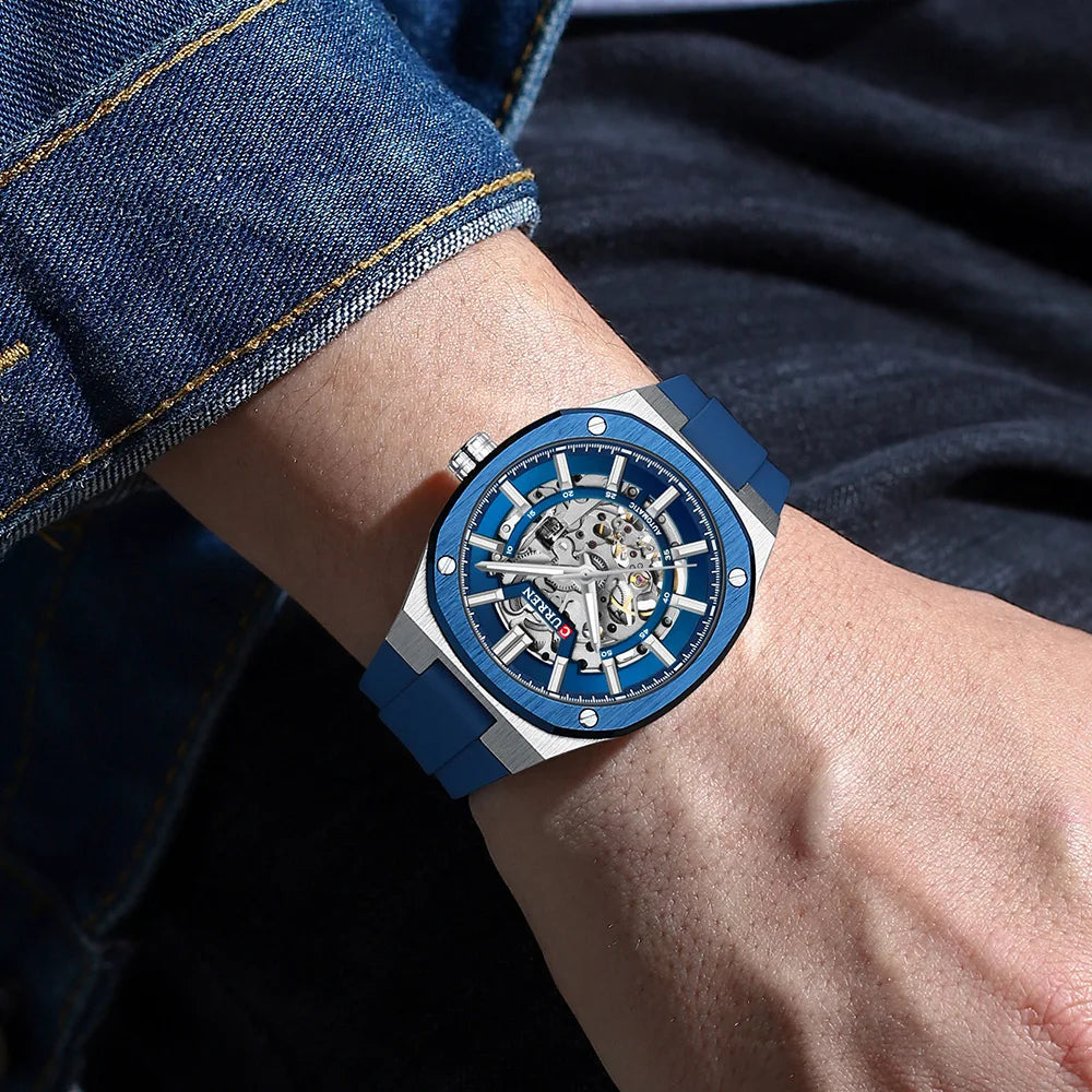 Montre Mécanique Automatique Homme CURREN 8485 – Verre Saphir, Acier Inoxydable
