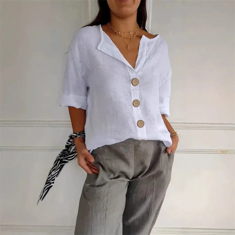 Chemisier ample col V femme – CLEVI Paris