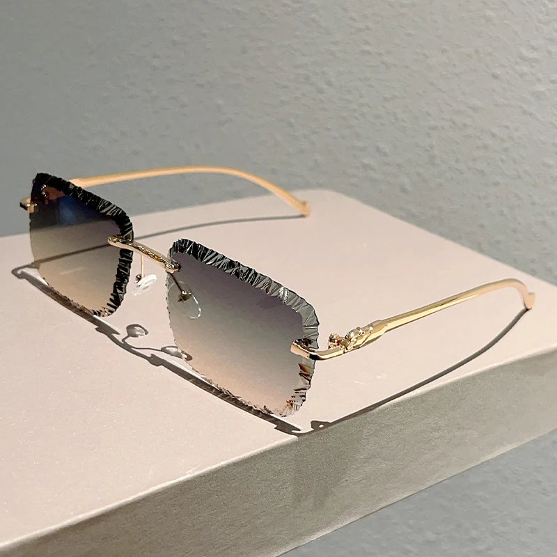 Lunettes de Soleil Sans Monture Carrées Verres Dégradés UV400 — CLEVI Paris