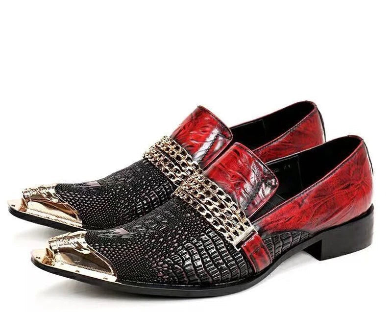 Chaussures Homme Croco Métal Chaîne – CLEVI Paris
