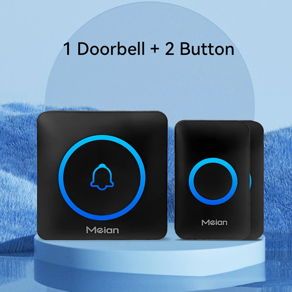 Sonnette Sans Fil Meian – IP65, 300m, 60 Sonneries, 110dB, 3 Modes, EU/UK/US