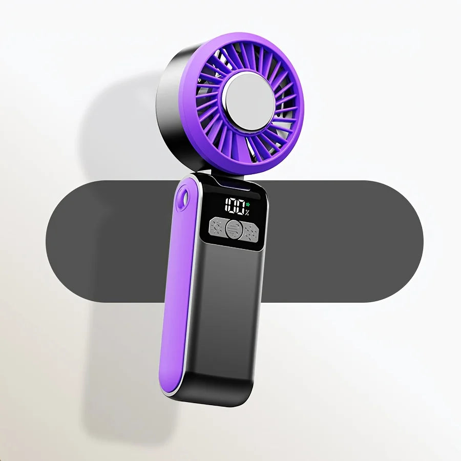 Ventilateur Portable Pliable Ice Pack | 100 Vitesses LED Affichage TYPE-C Lanyard – CLEVI Paris