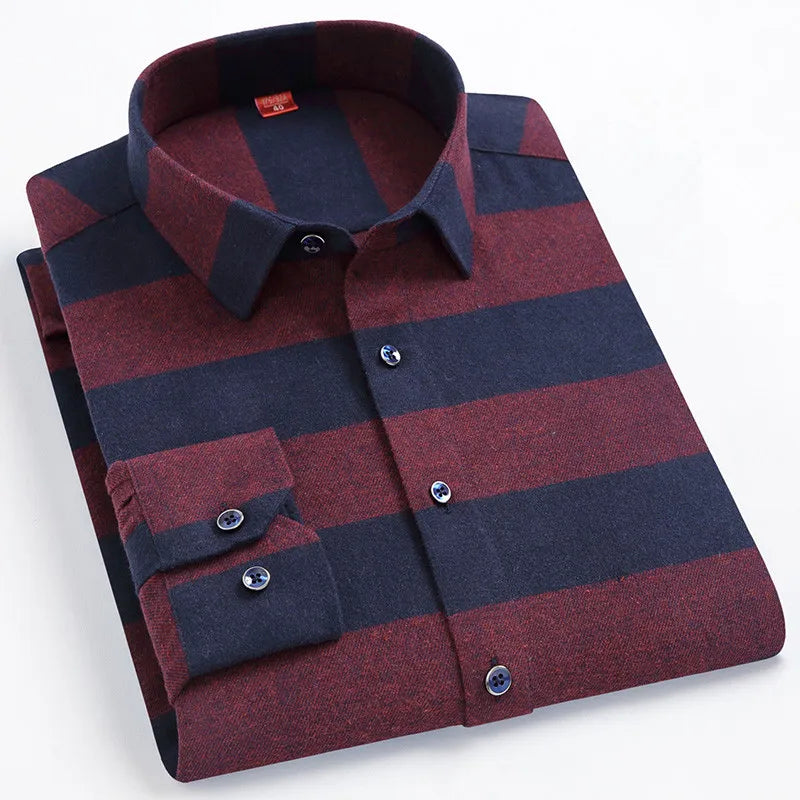 Chemise Homme Manches Longues Coton Carreaux Style Britannique – CLEVI Paris