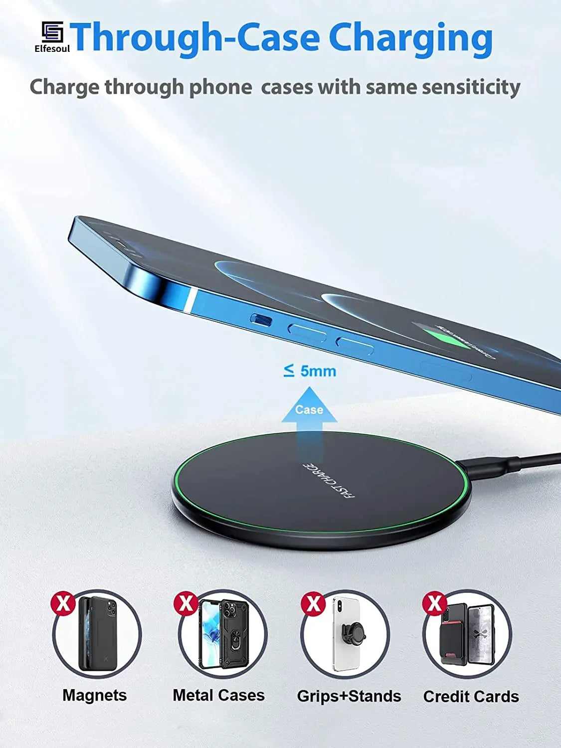 Chargeur Sans Fil Rapide 50W Universel iPhone & Samsung — CLEVI Paris