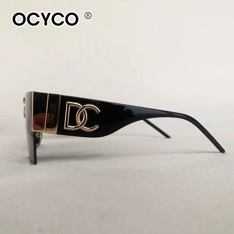 Lunettes de Soleil Oversize Sans Monture Vintage | UV400 Verres Dégradés Unisexe Tendance – CLEVI Paris